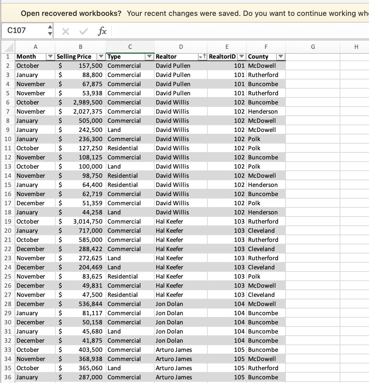  Open recovered workbooks? Your recent changes were saved. Do you want