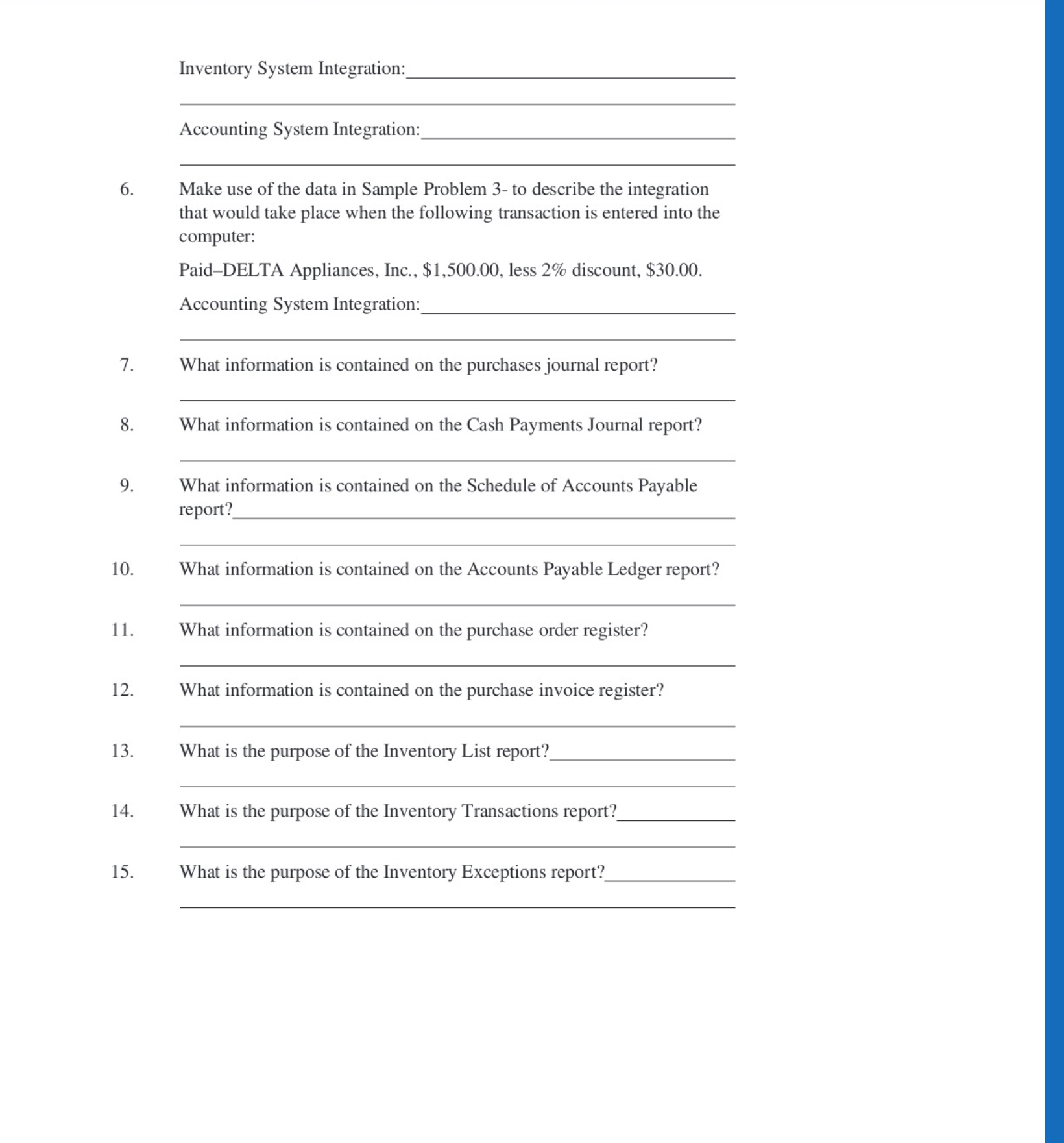  Inventory System Integration: Accounting System Integration: 6. Make use of the