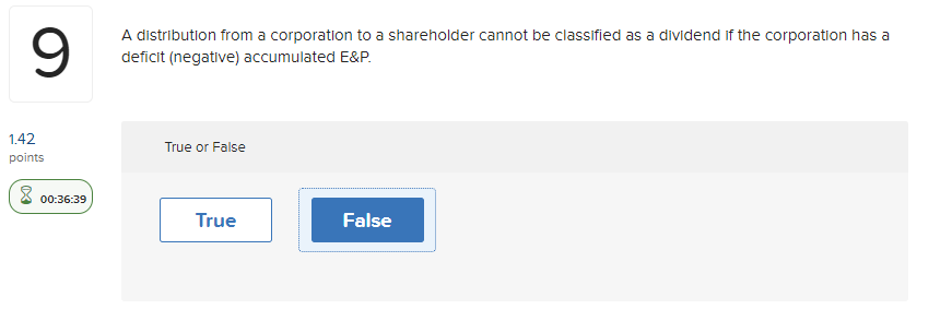  A distribution from a corporation to a shareholder cannot be classified