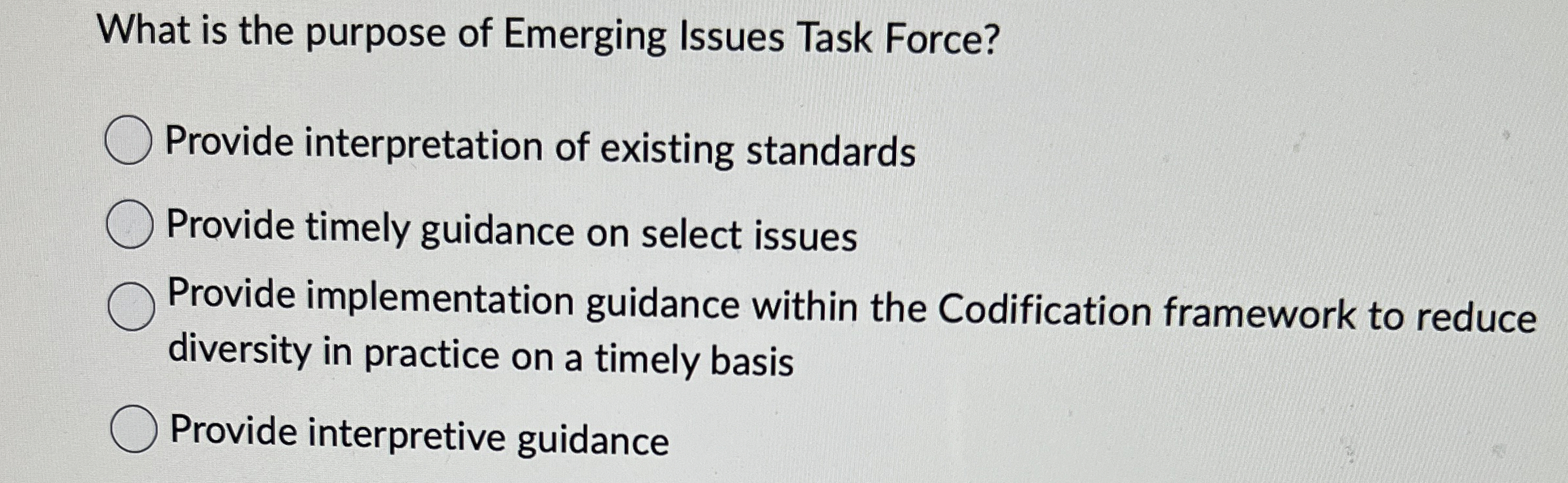  What is the purpose of Emerging Issues Task Force? Provide interpretation