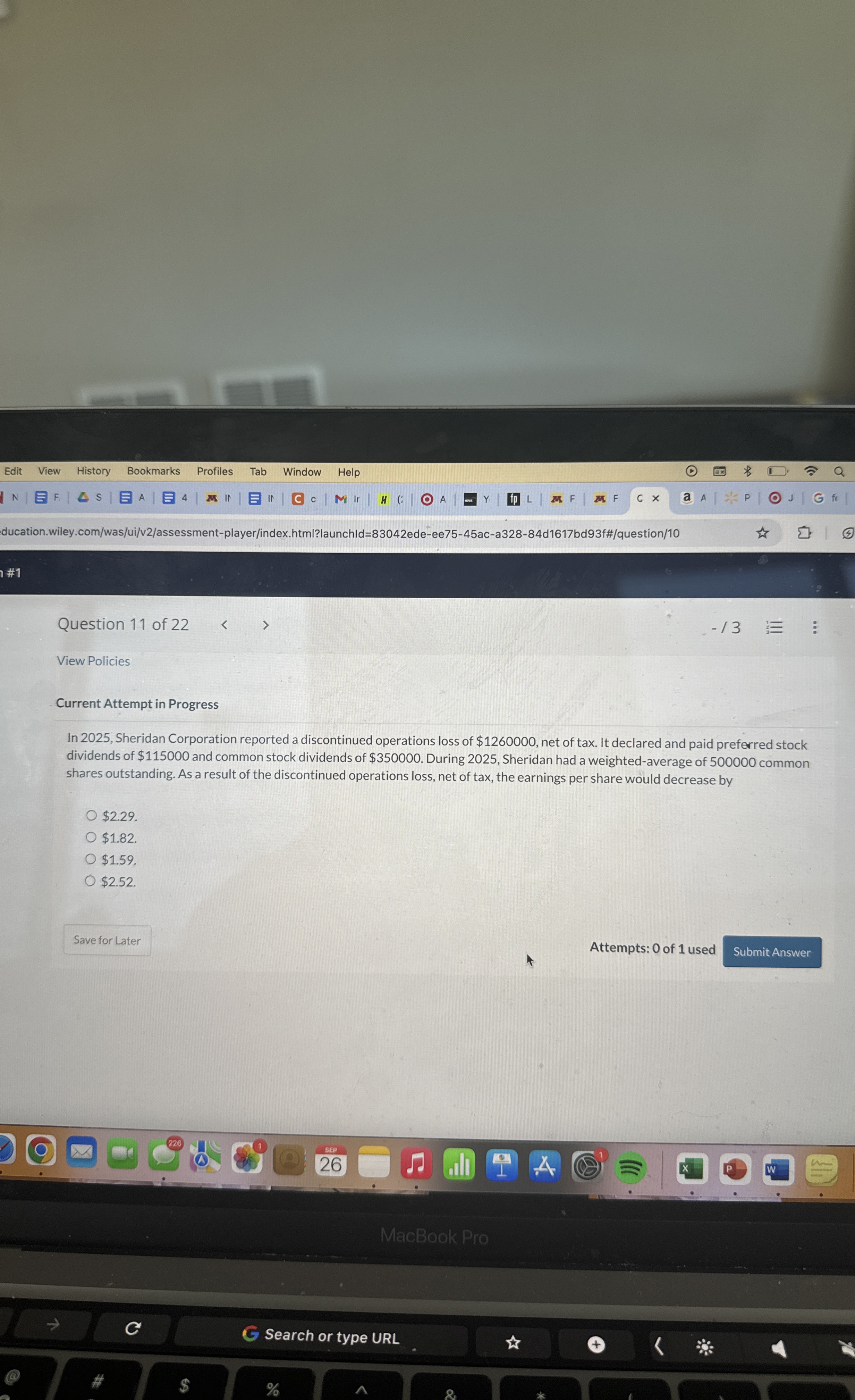  Current Attempt in Progress In 2025, Sheridan Corporation reported a discontinued