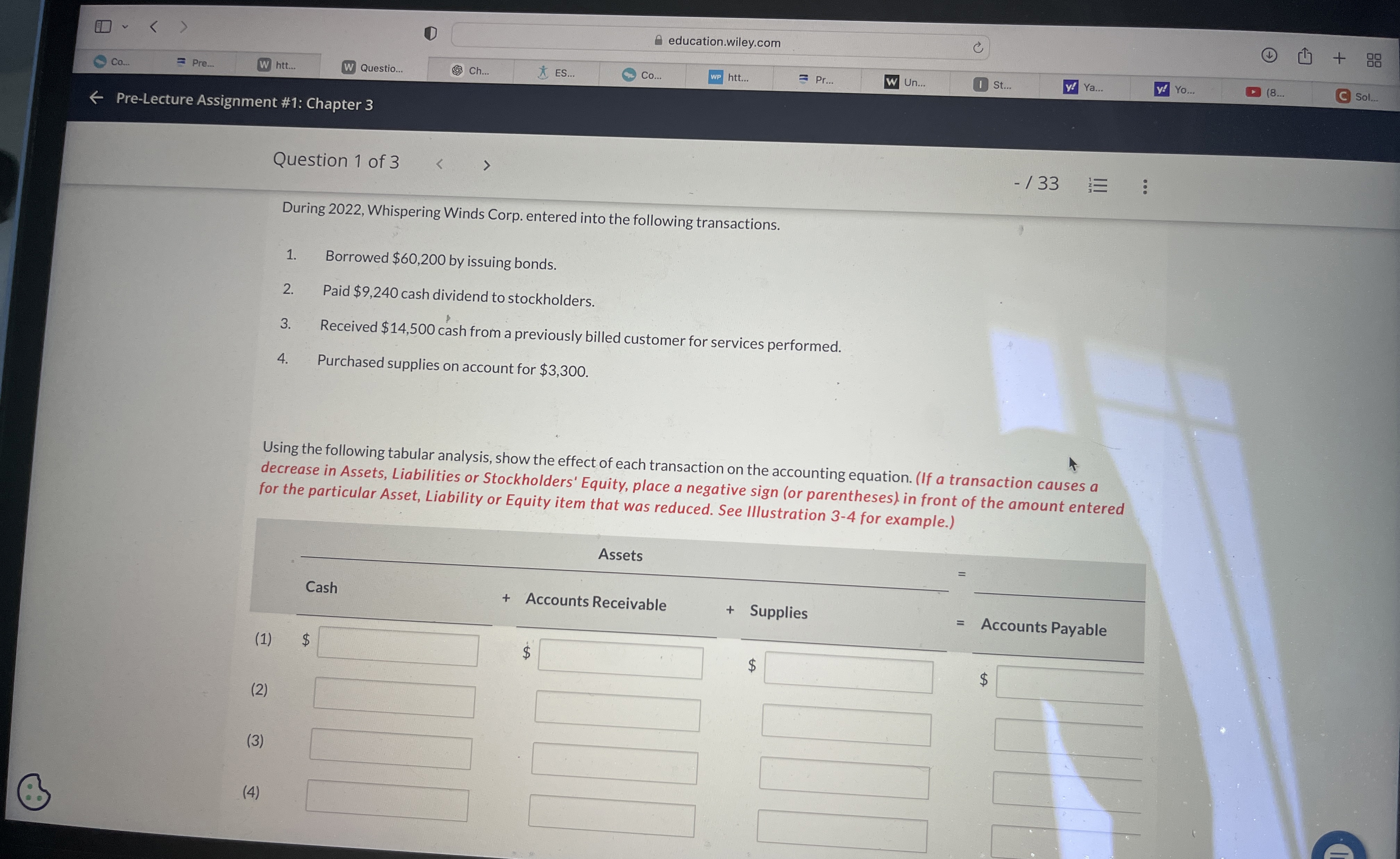  How to solve During 2022, Whispering Winds Corp. entered into the