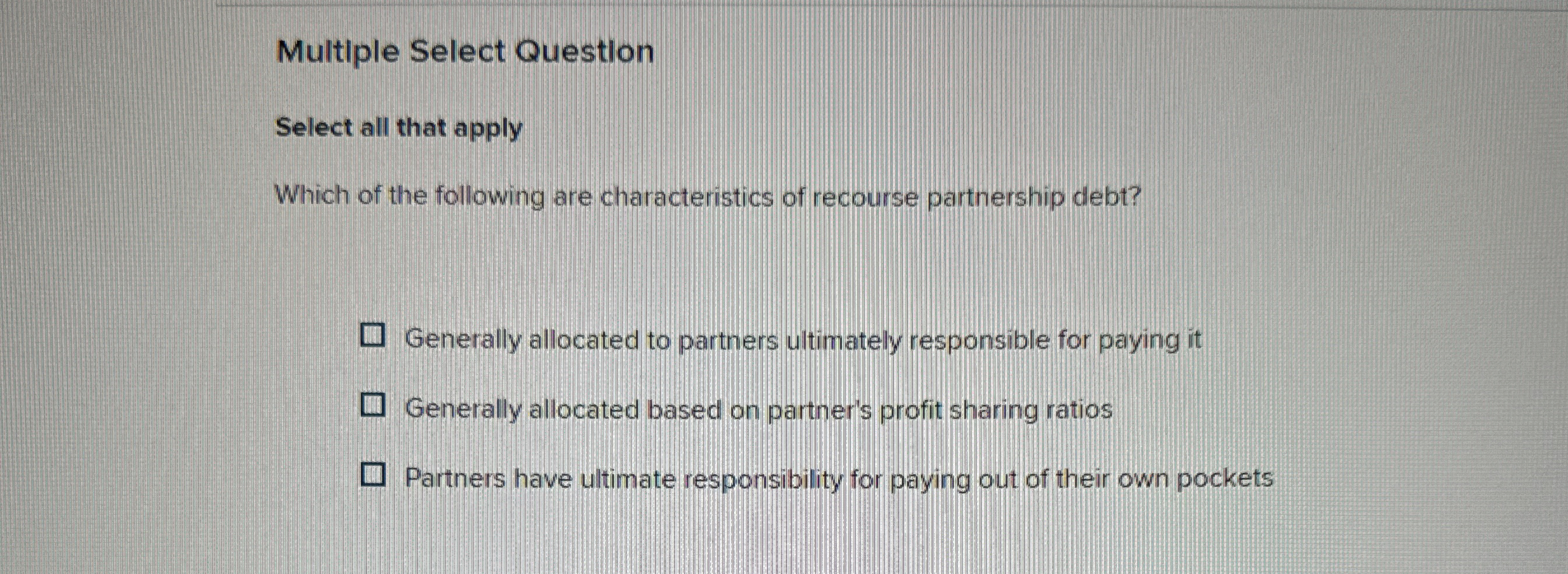  Multiple Select Question Select all that apply Which of the following