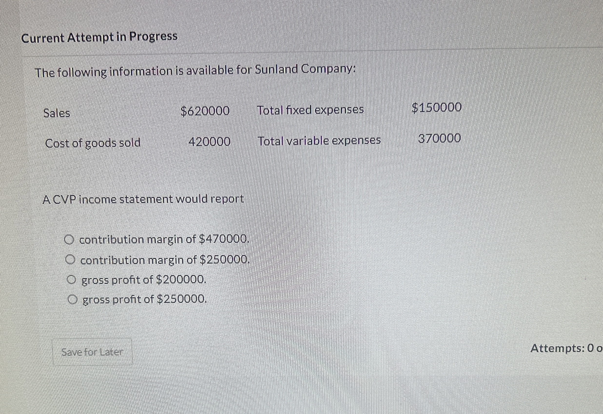  Current Attempt in Progress The following information is available for Sunland
