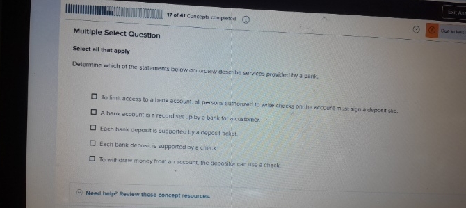  Multiple Select Question Select all that apply Determine which of the