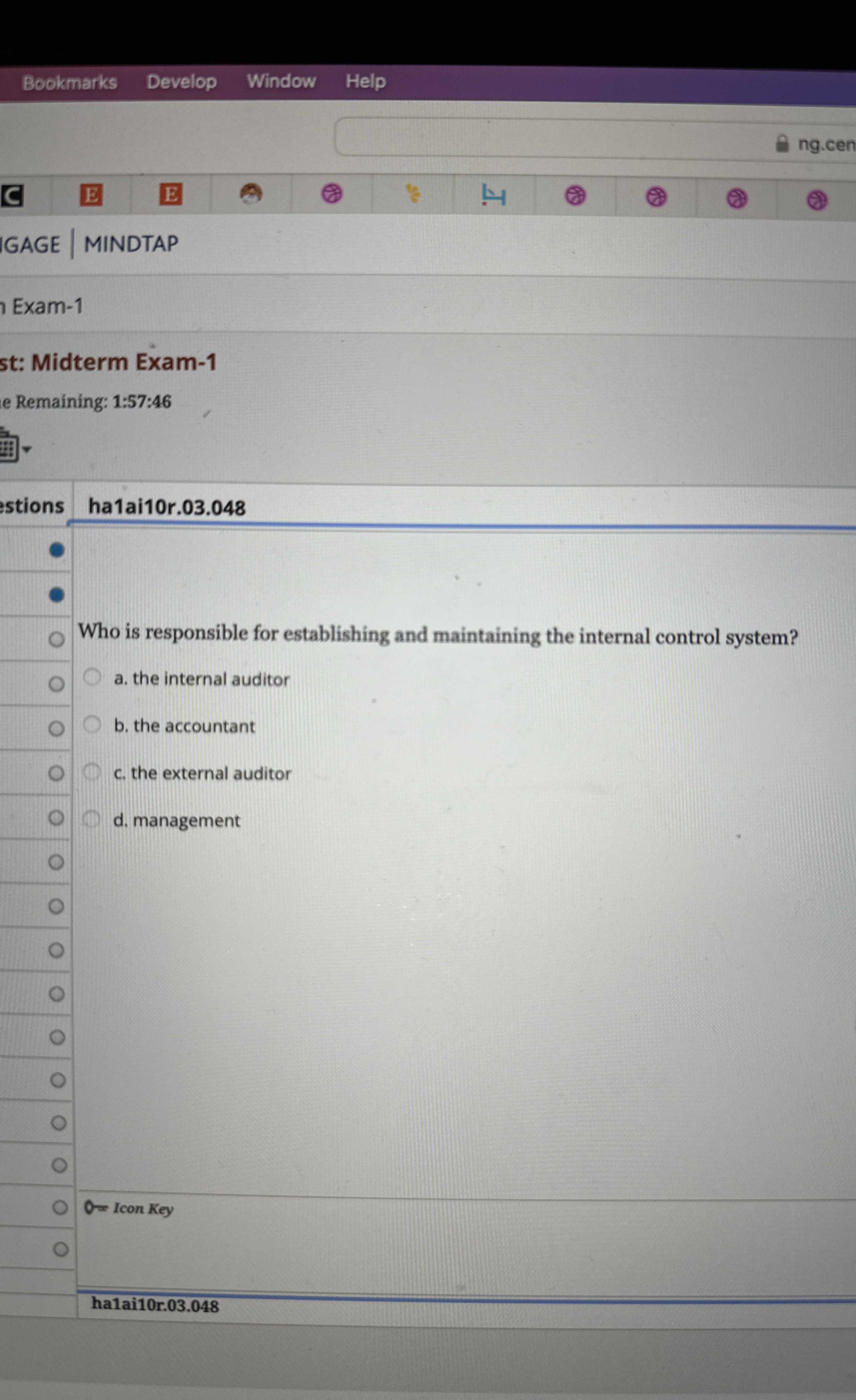  ha1ai10r.03.048 Who is responsible for establishing and maintaining the internal control