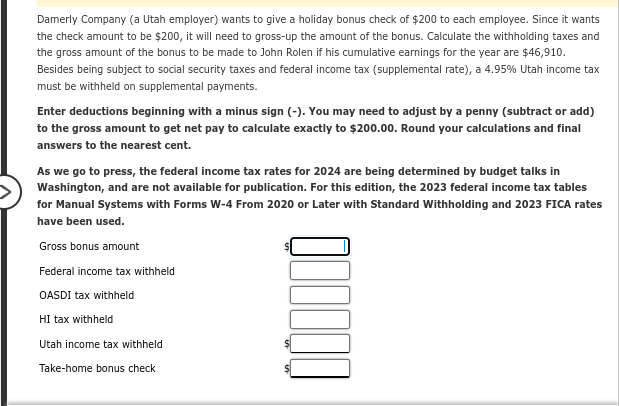  cent. W-4 From 2020 or Later with Standard Withholding and 2023