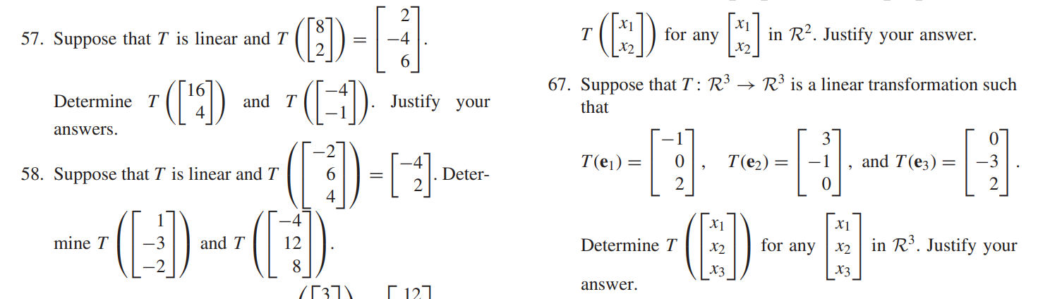 C = 0 -2 4In Exercises 25-34, linear transformations are given. Compute