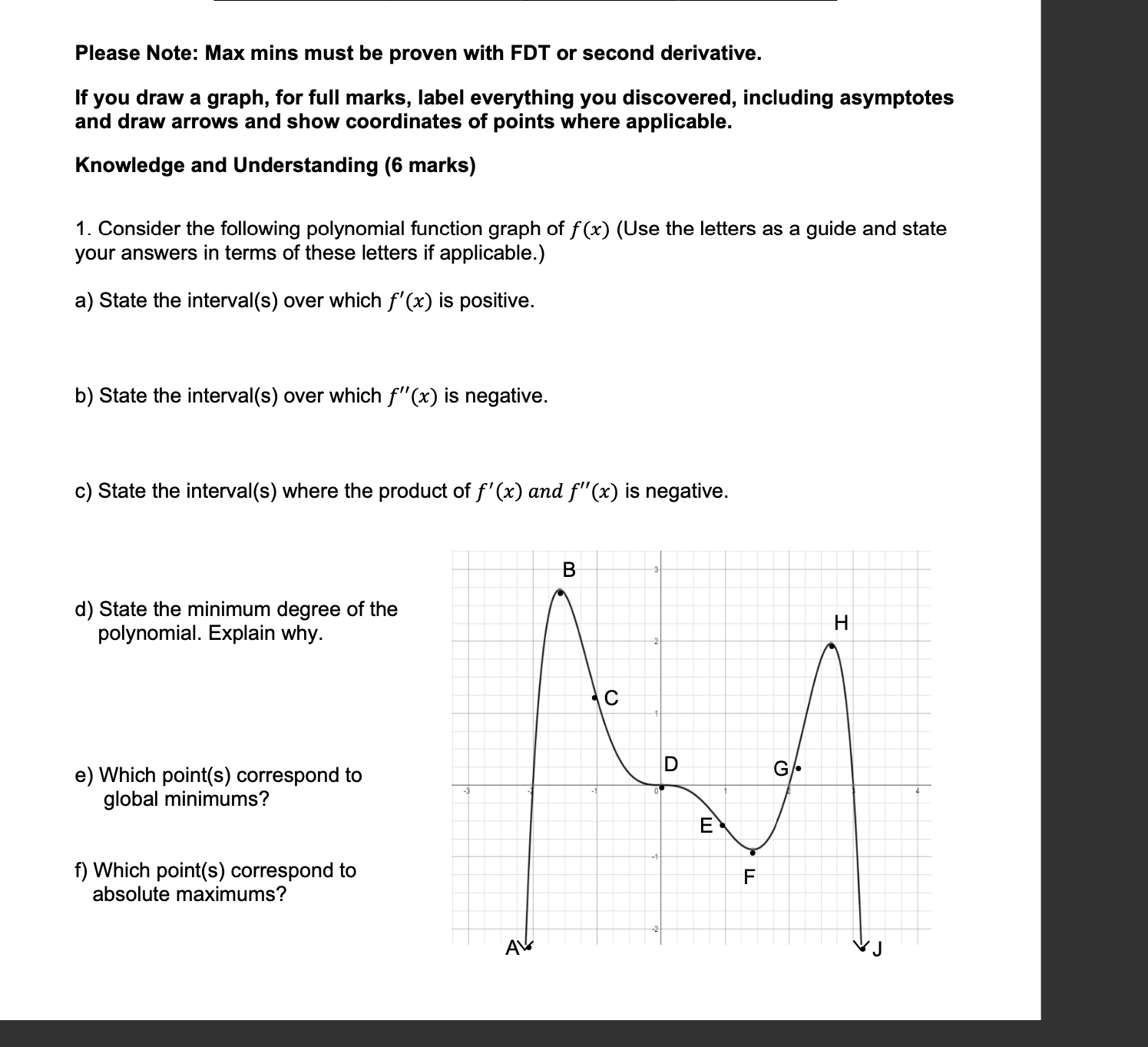  Please Note: Max mins must be proven with FDT or second