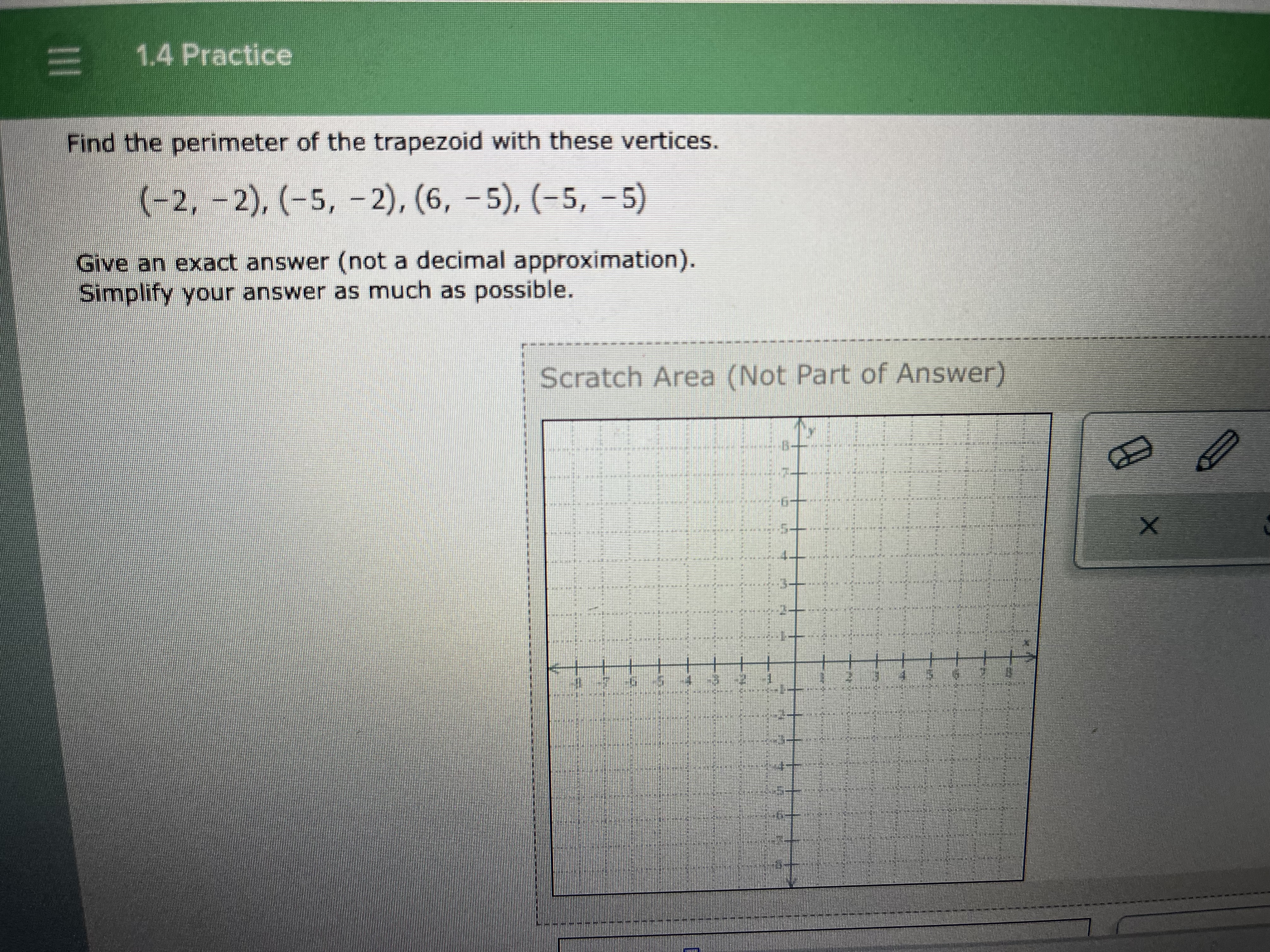 Note that you can draw in the Scratch Area below, but it