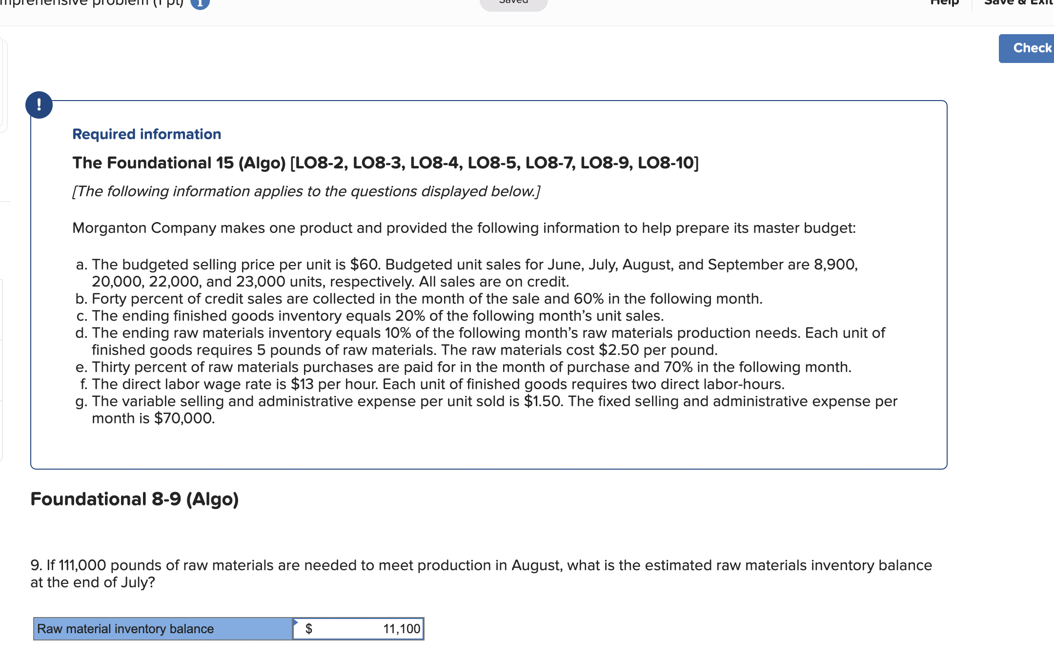  ! Required information The Foundational 15(Algo)[LO8-2, LO8-3, LO8-4, LO8-5, LO8-7, LO8-9,