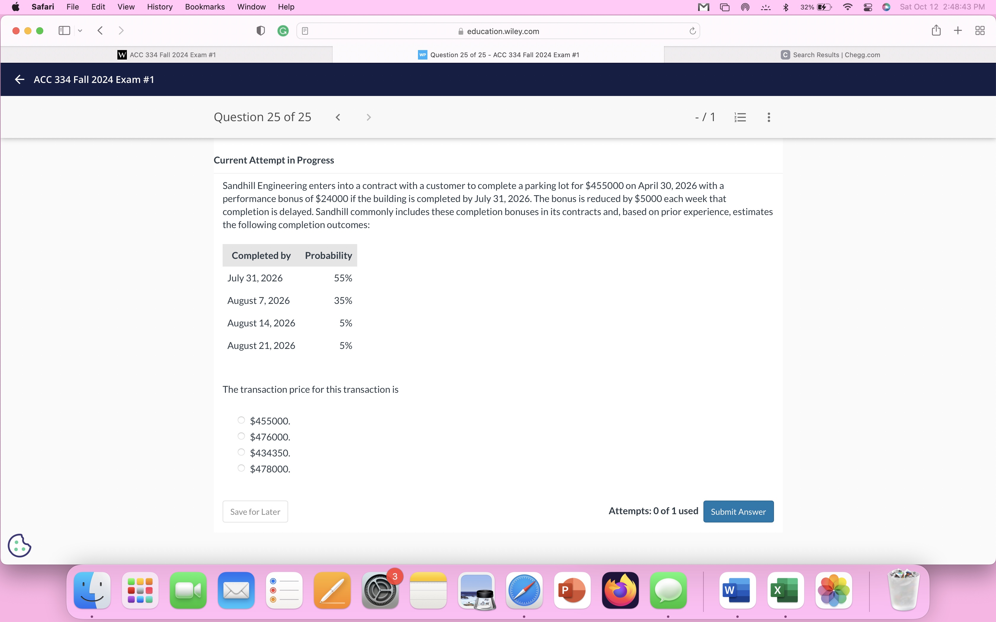  Current Attempt in Progress Sandhill Engineering enters into a contract with