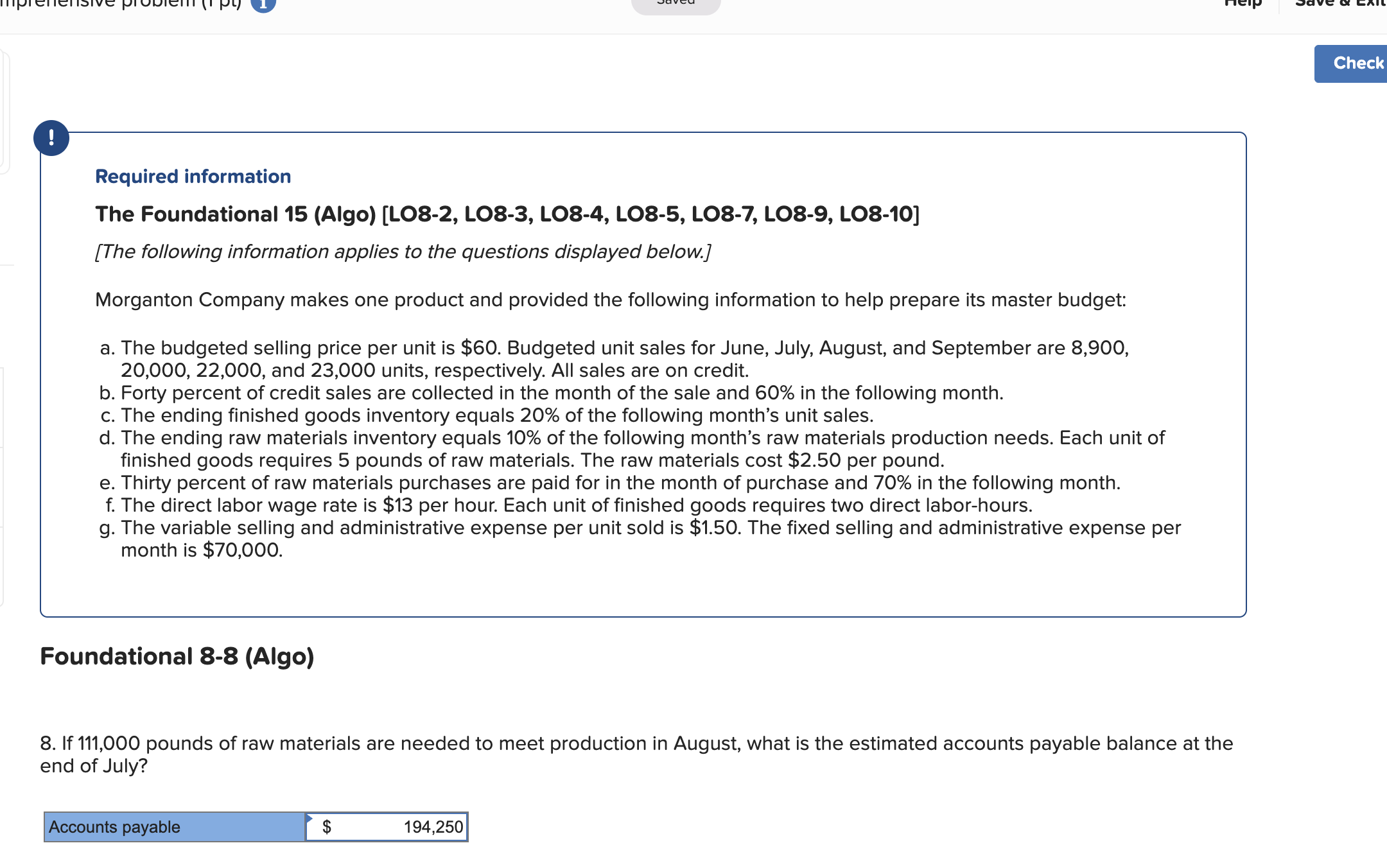  ! Required information The Foundational 15(Algo)[LO8-2, LO8-3, LO8-4, LO8-5, LO8-7, LO8-9,