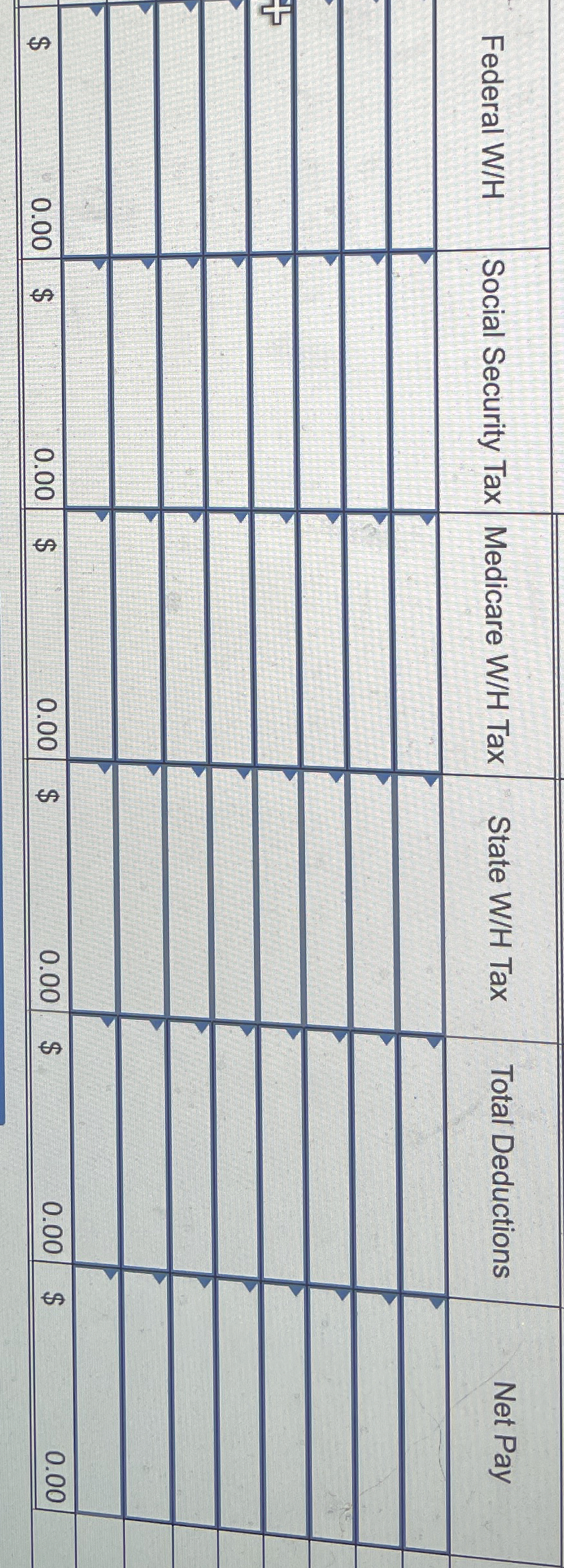  Initial pre-tax deductions for each employee are as follows: The first