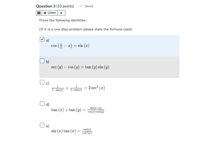 of x in the given intervals: a) 2cos(z)+1=0for0
