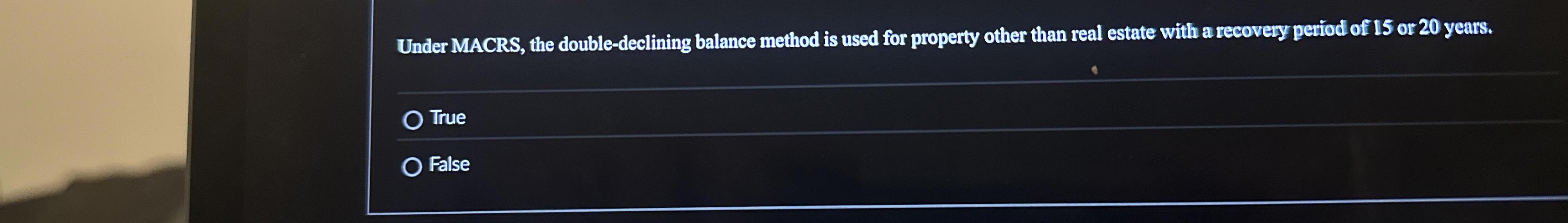  Under MACRS, the double-declining balance method is used for property other