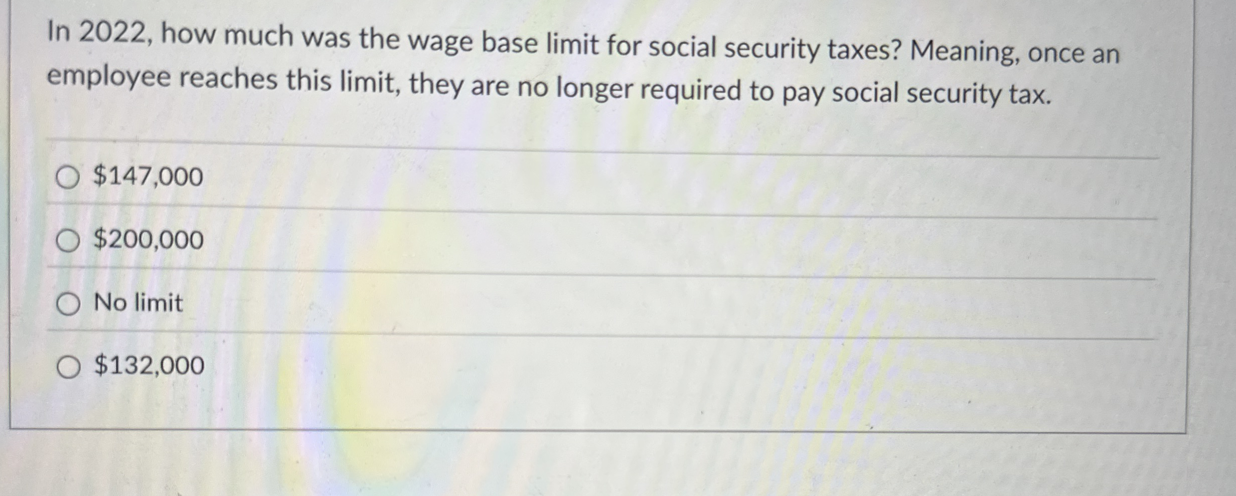  In 2022, how much was the wage base limit for social