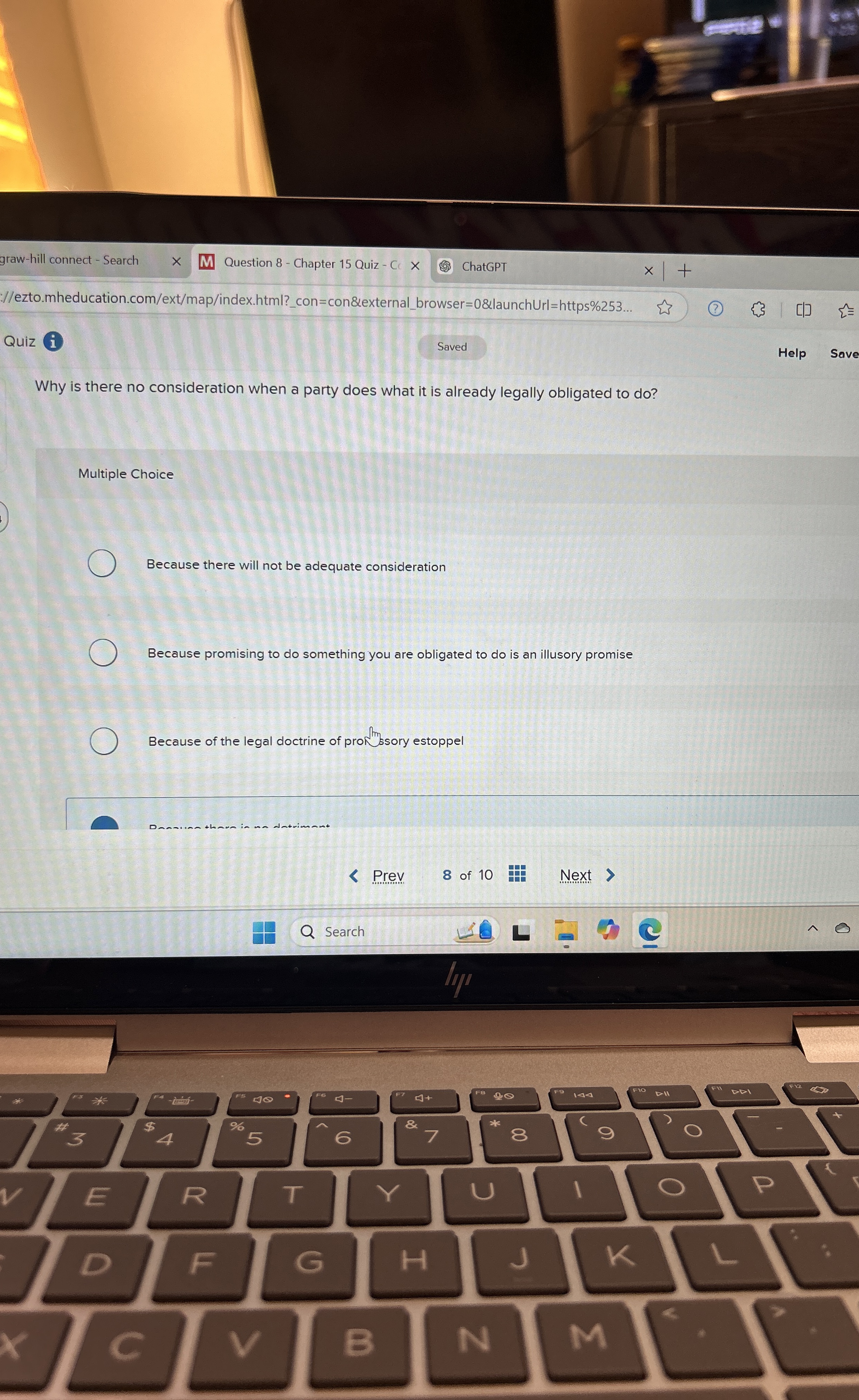  Why is there no consideration when a party does what it