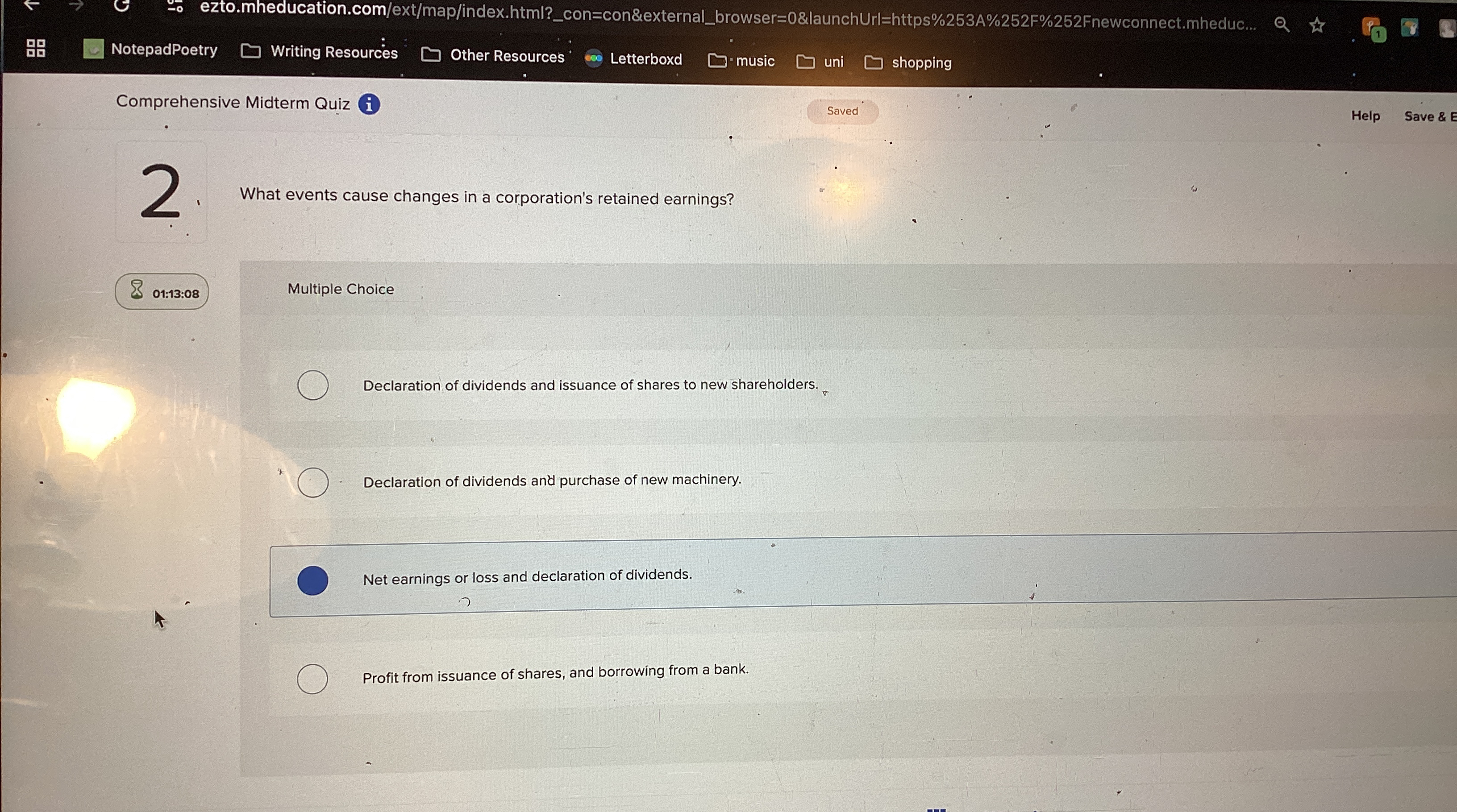  What events cause changes in a corporation's retained earnings? Declaration of