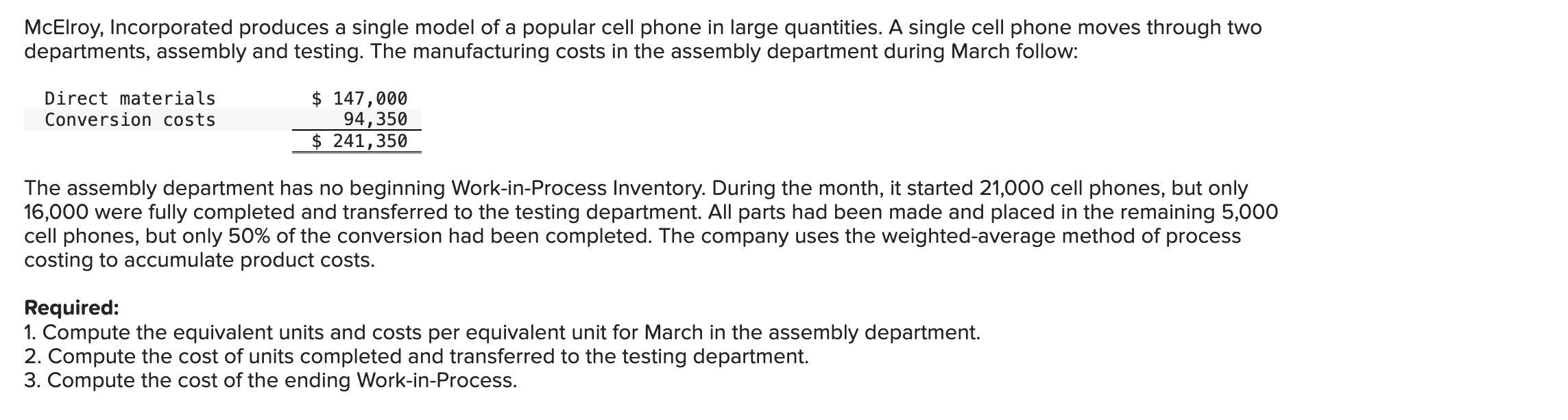  please answer required 1,2 and 3 