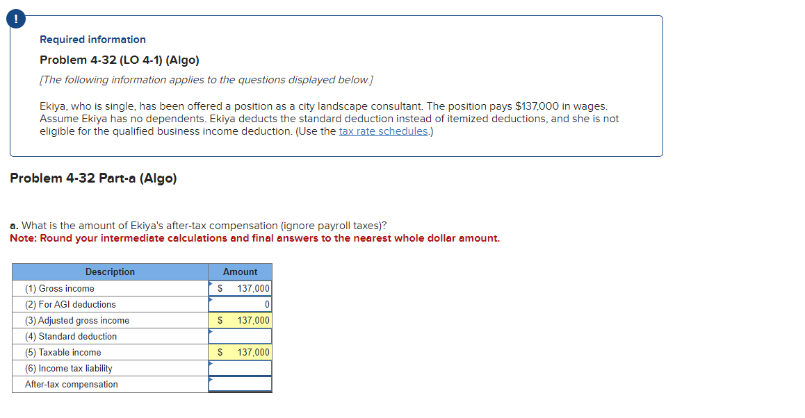  Required information Problem 4-32(LO 4-1)(Algo) [The following information applies to the