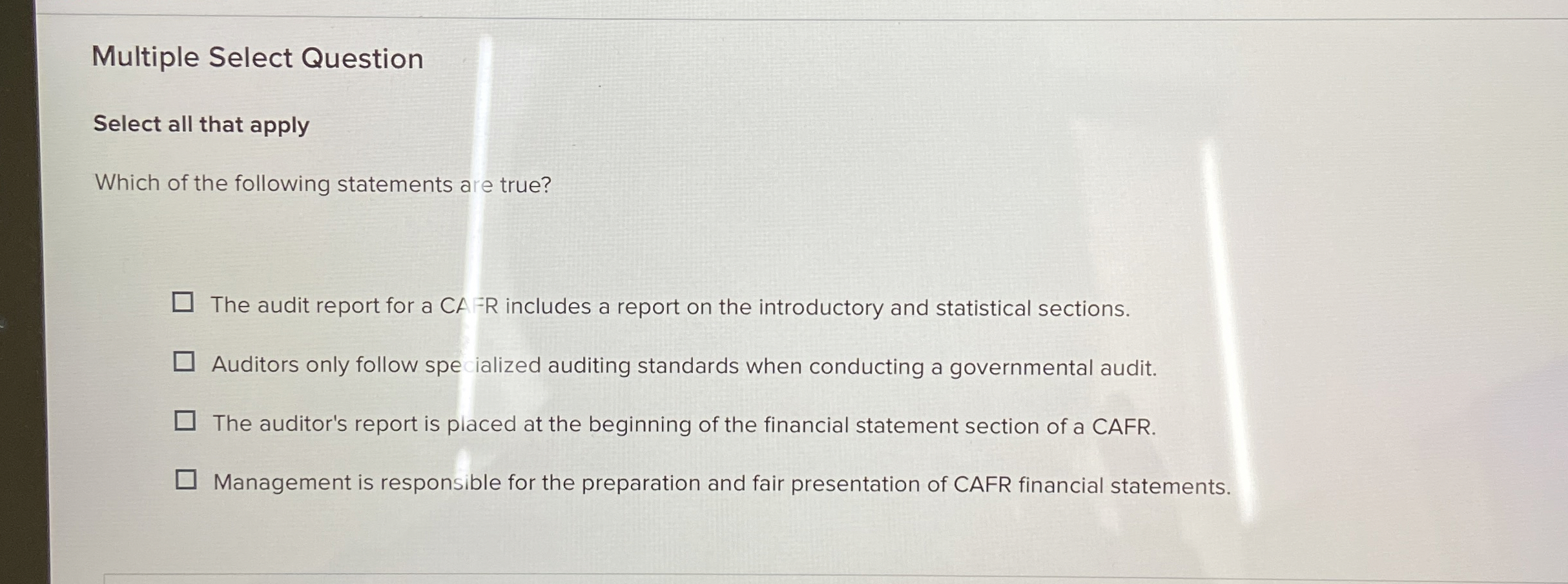  Multiple Select Question Select all that apply Which of the following