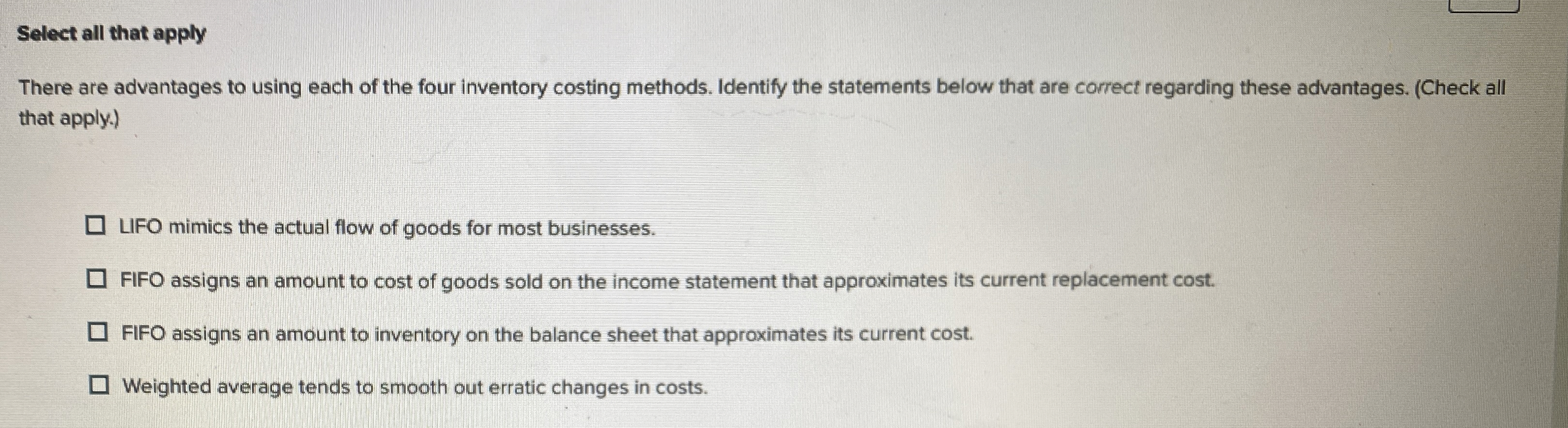 Select all that apply There are advantages to using each of