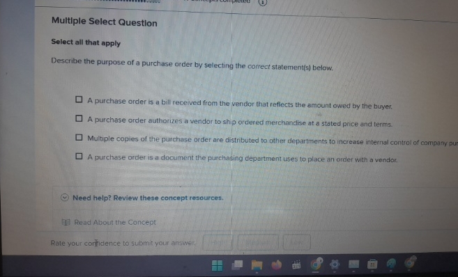  Multiple Select Questlon Select all that apply Describe the purpose of