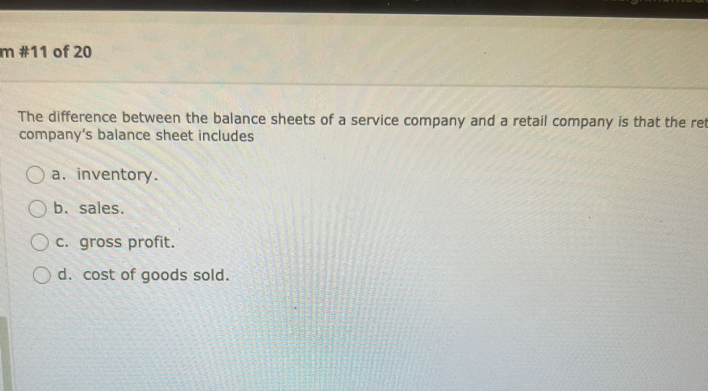  m#11 of 20 The difference between the balance sheets of a
