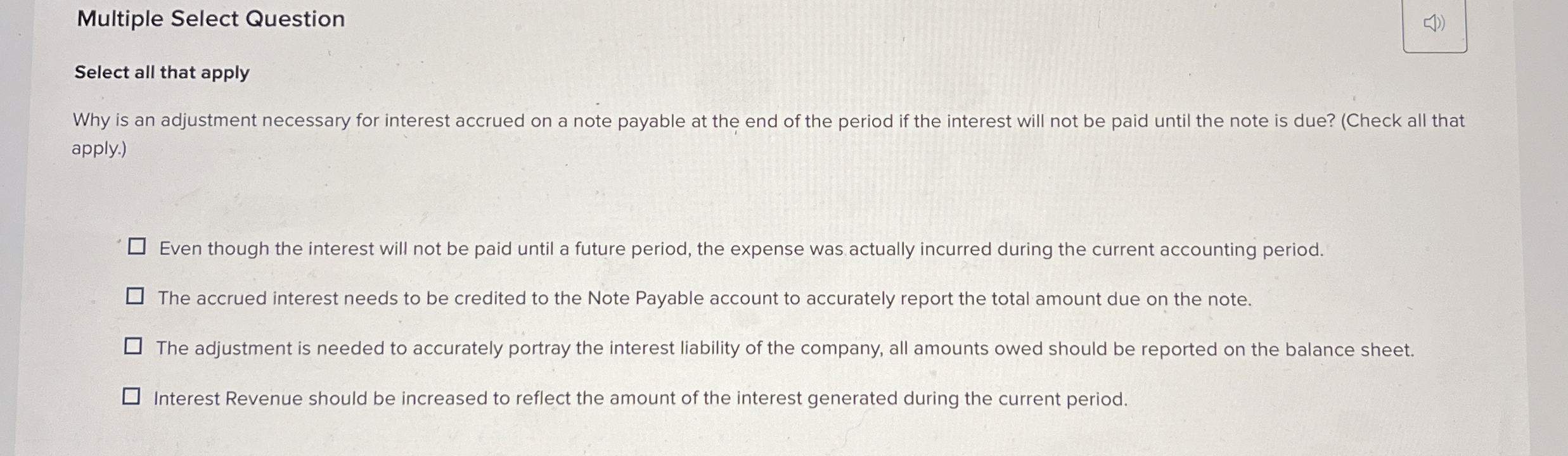  Multiple Select Question Select all that apply Why is an adjustment