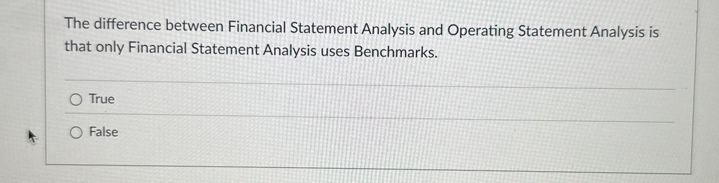  The difference between Financial Statement Analysis and Operating Statement Analysis is