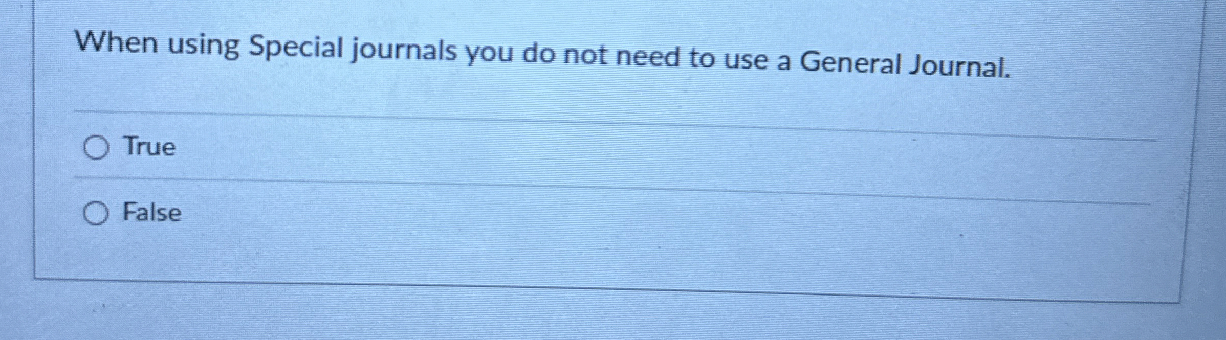  When using Special journals you do not need to use a