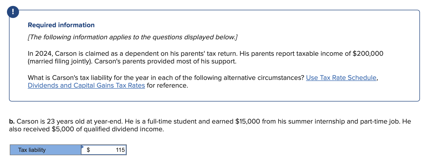 Required information [The following information applies to the questions displayed below.]