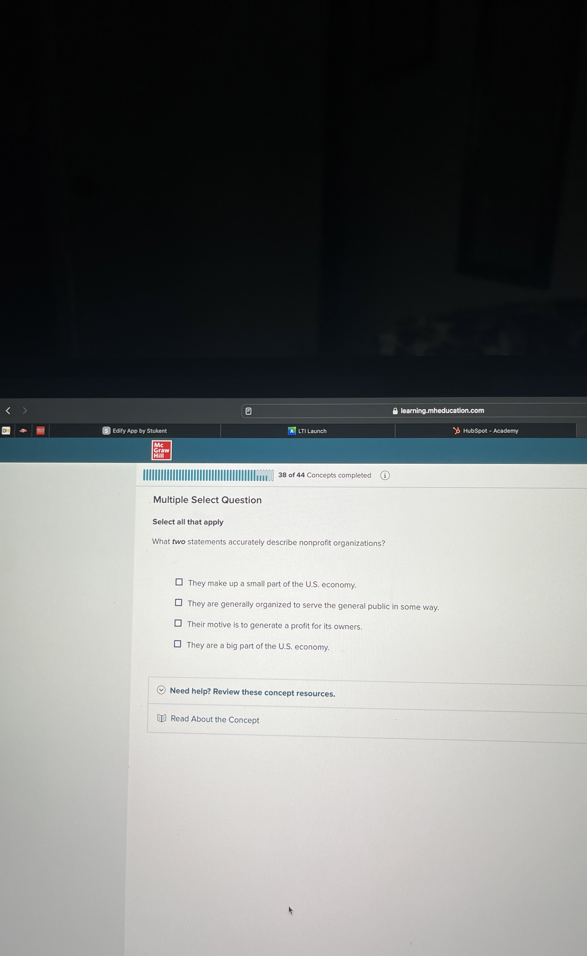  Multiple Select Question Select all that apply What two statements accurately
