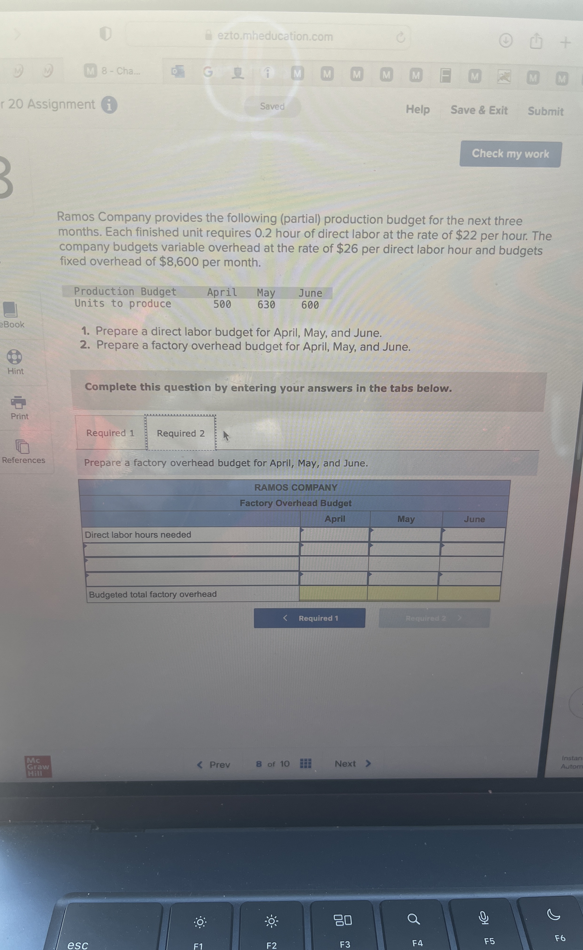  20 Assignment 1 Saved Help Save & Exit Submit Ramos Company