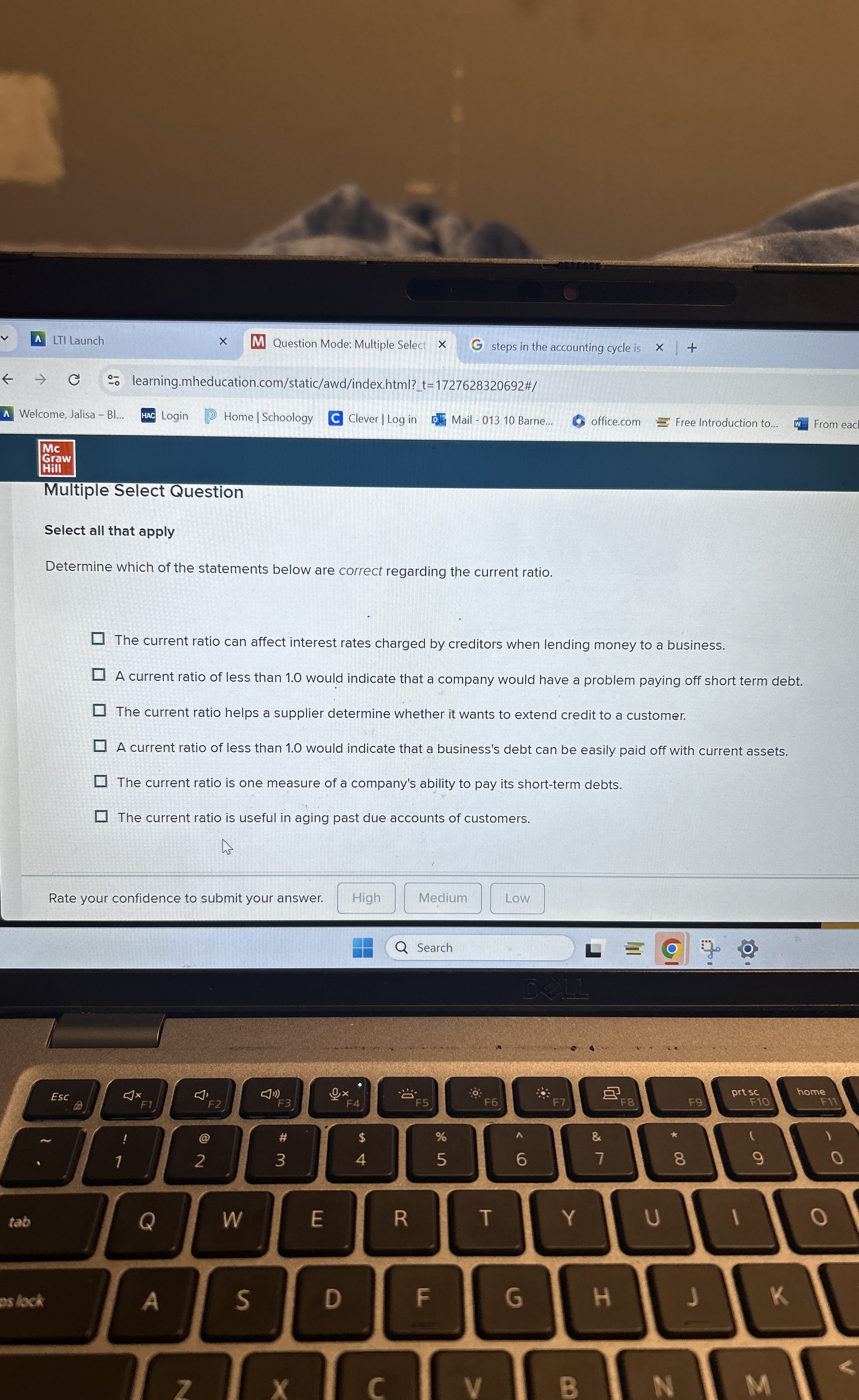  Multiple Select Question Select all that apply Determine which of the