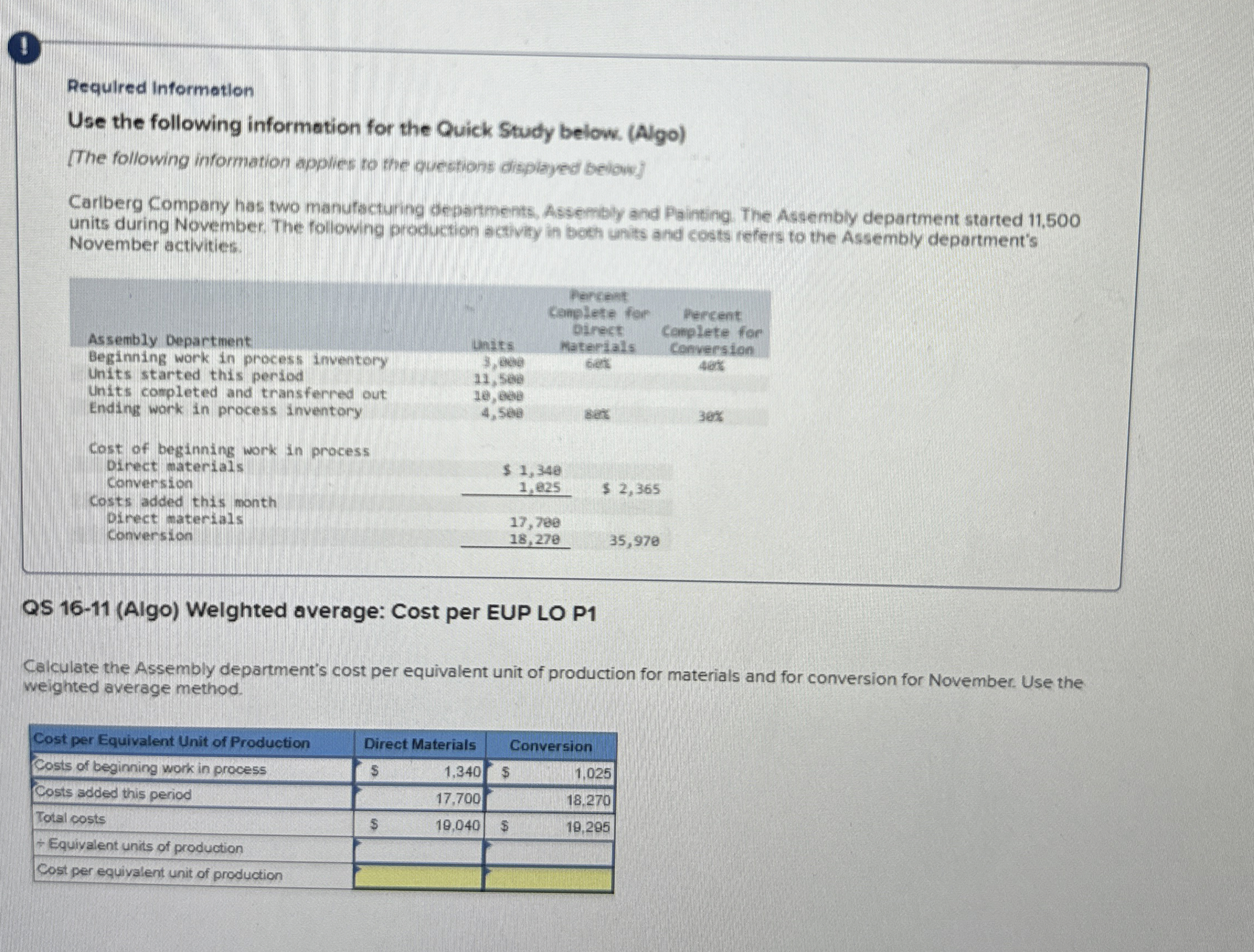  (9) Required information Use the following information for the Quick Study