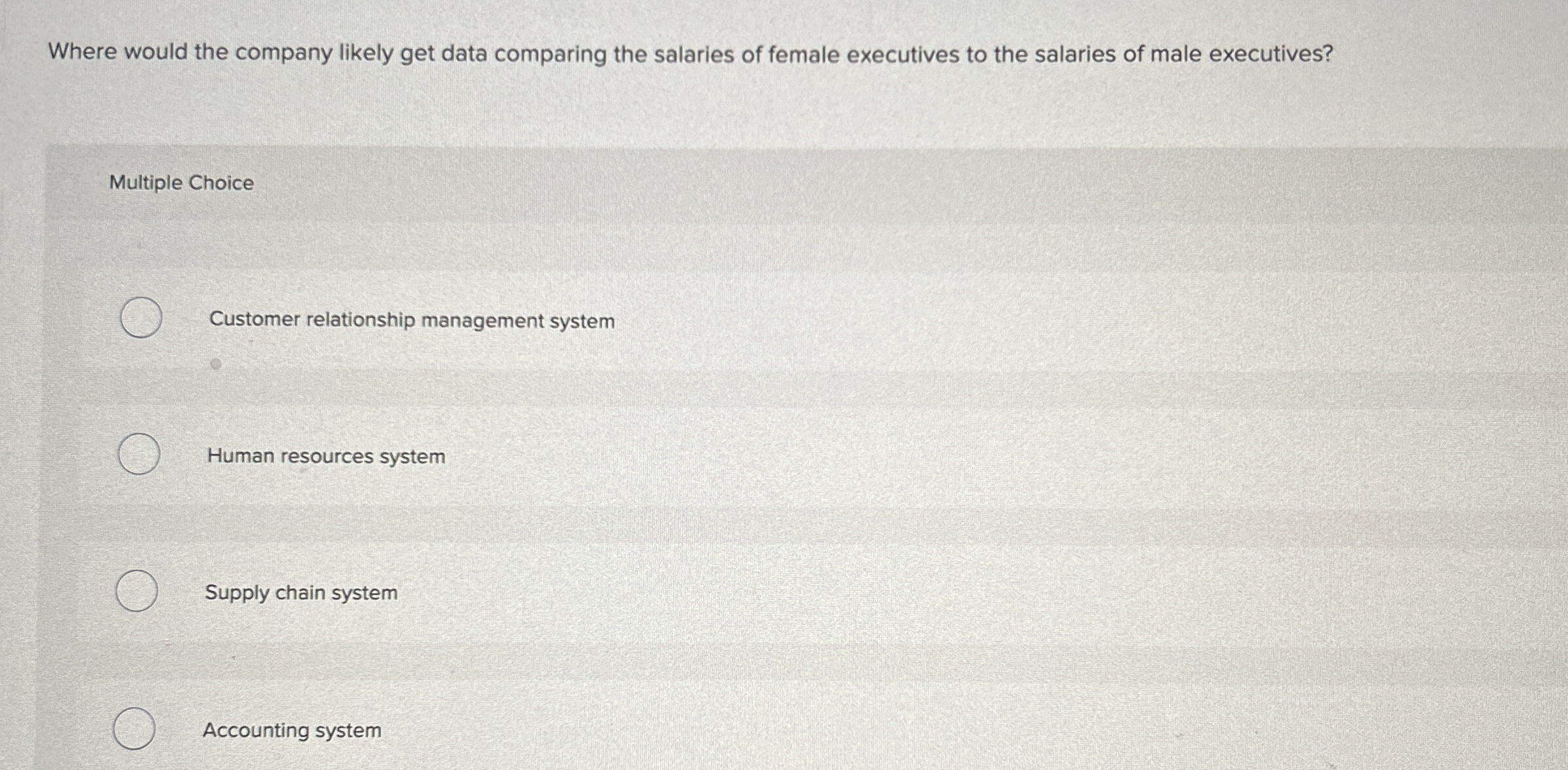  Where would the company likely get data comparing the salaries of