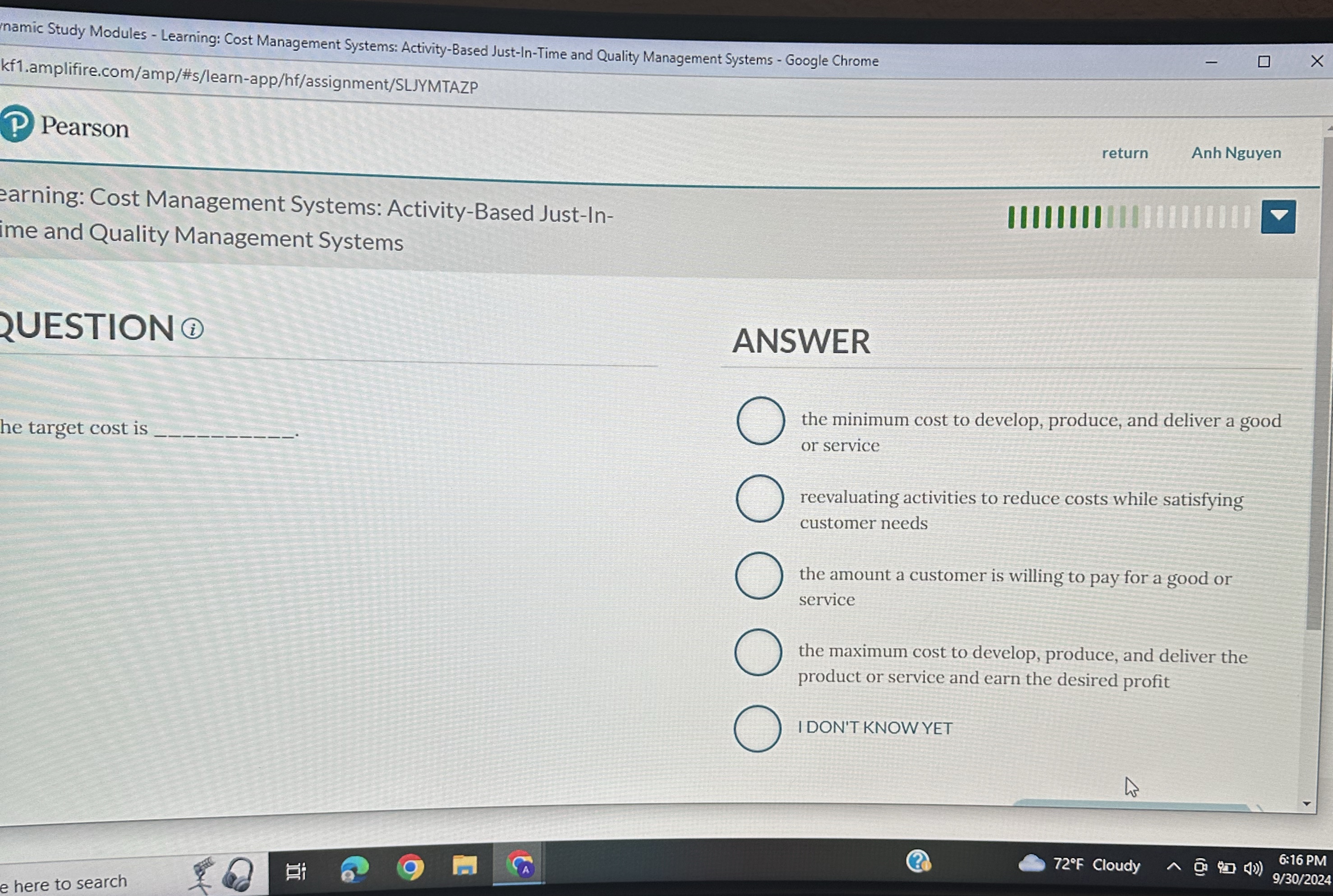  earning: Cost Management Systems: Activity-Based Just-In- ime and Quality Management Systems