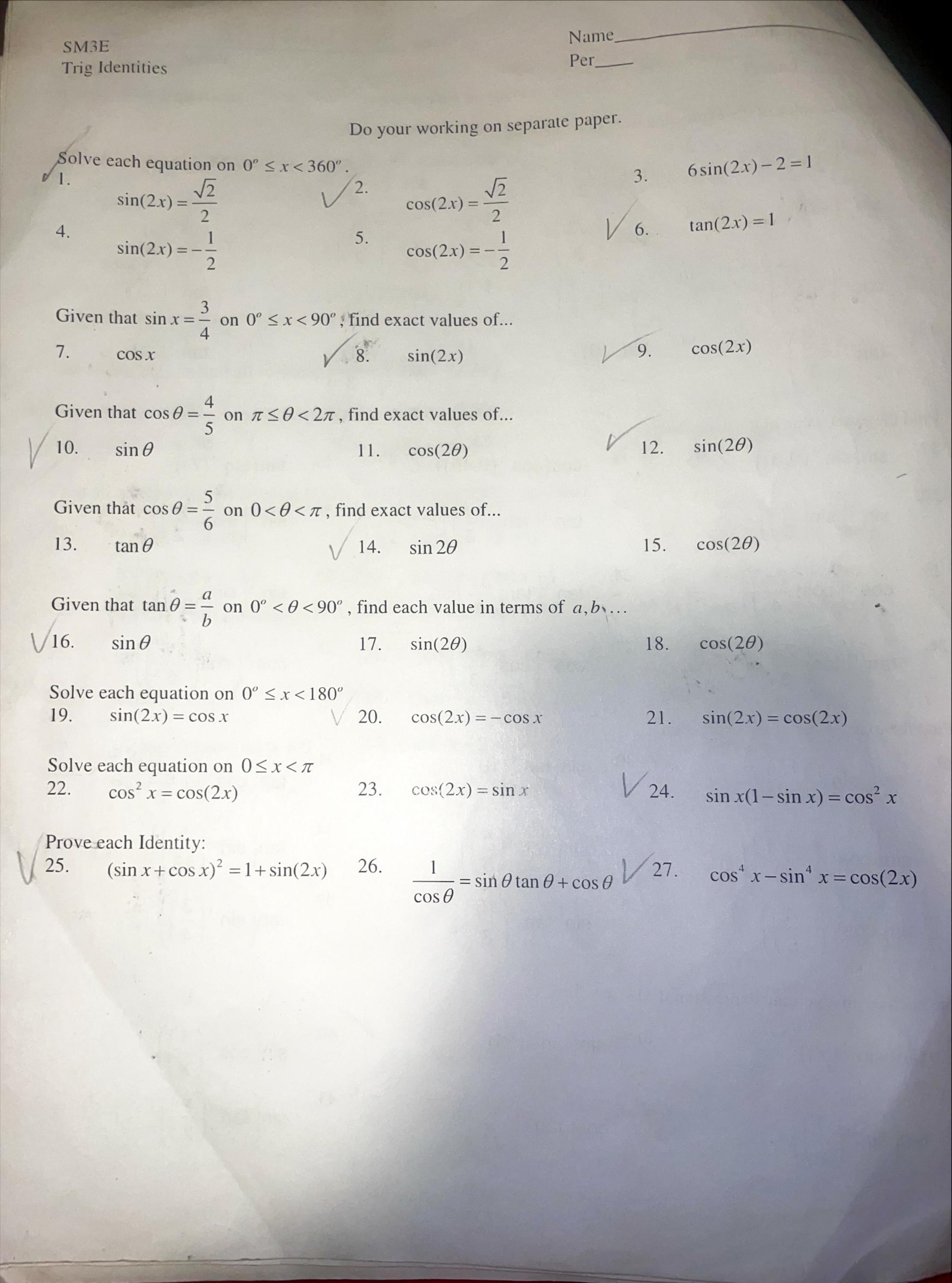 the expression without a calculator. 2. 3 . 4 . sin (0)