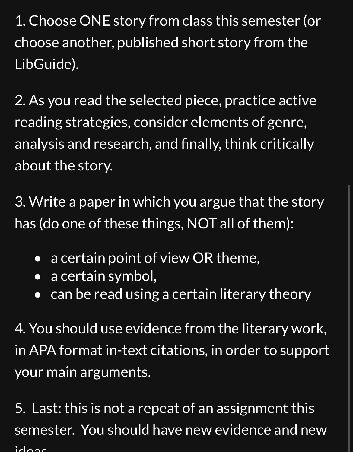 This is the link to the short story https://goodwin.libguides.com/ld.php?content_id=51746423 1. Choose ONE