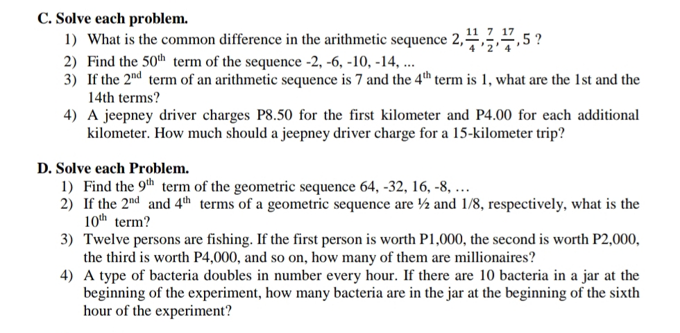  C. Solve each problem. i i . . . . 11