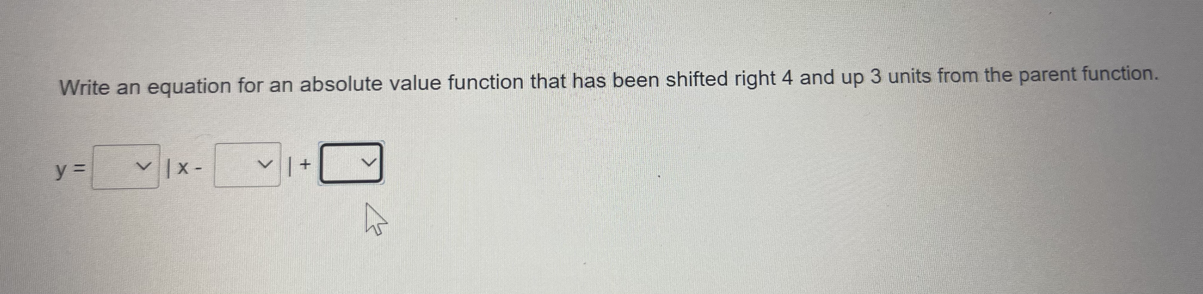for an absolute value function that has been vertically compressed by a