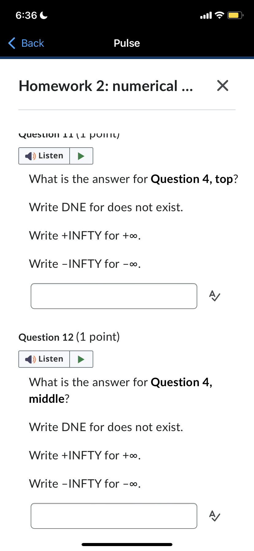 for does not exist. Write +INFTY for too. Write -INFTY for -co.