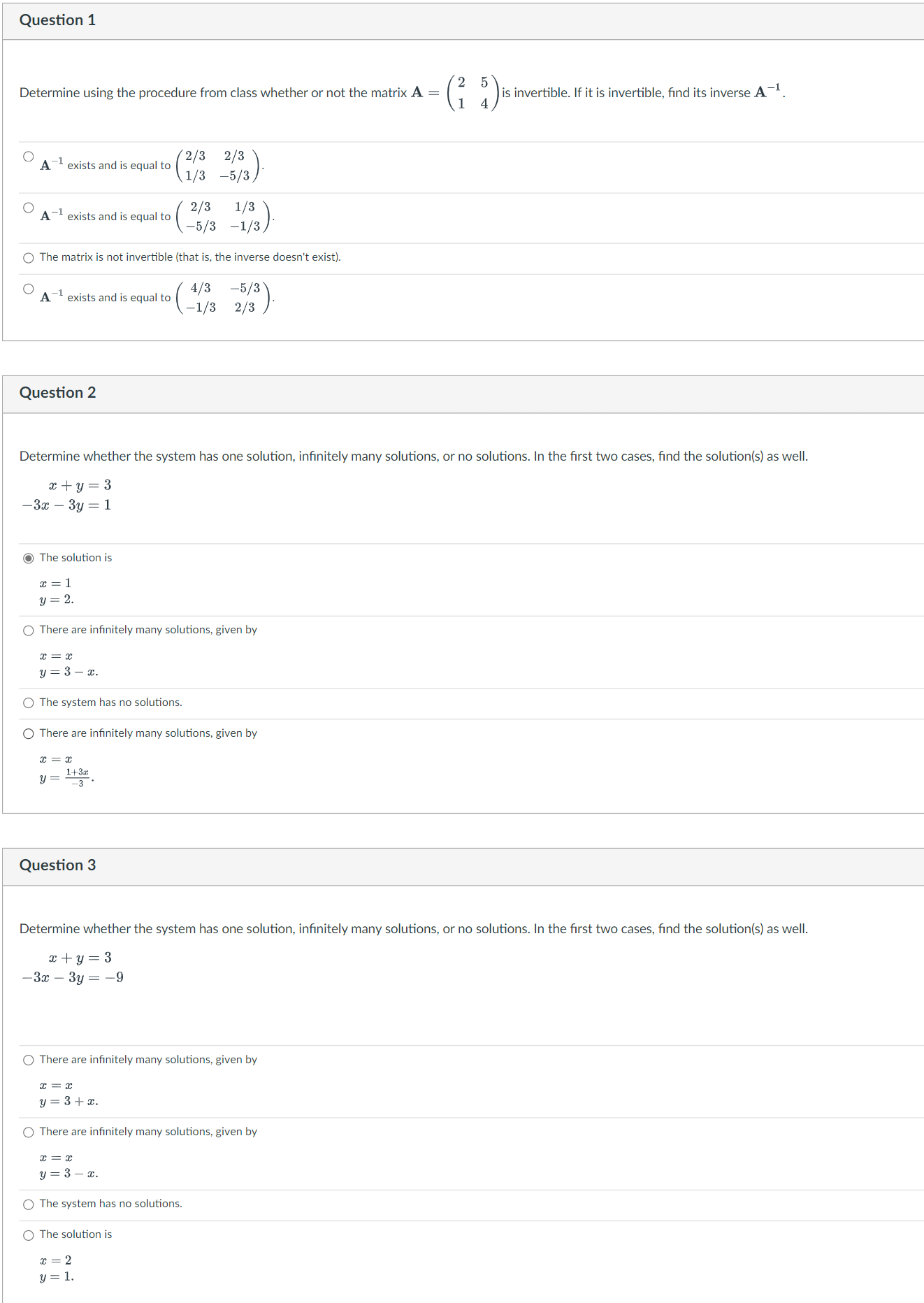  Question 1 Determine using the procedure from class whether or not