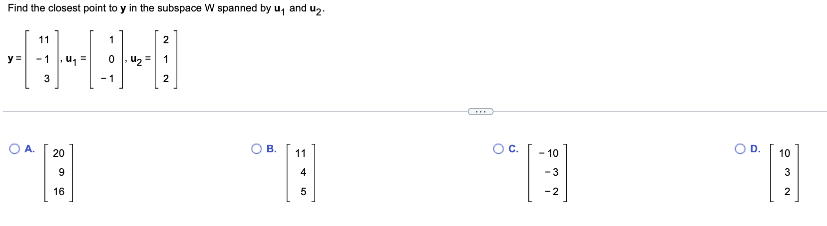 00 00 D 0 A: O A. dim NUIA=3, dim CO|A=4 O