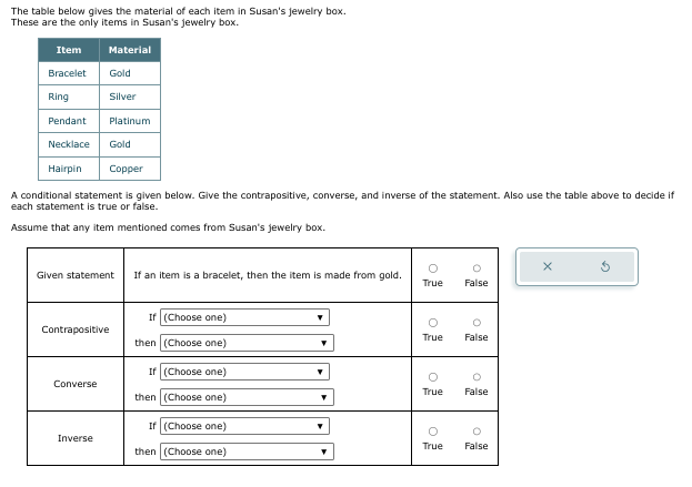 ( Choose one) then (Choose one) (b) Give the inverse of the