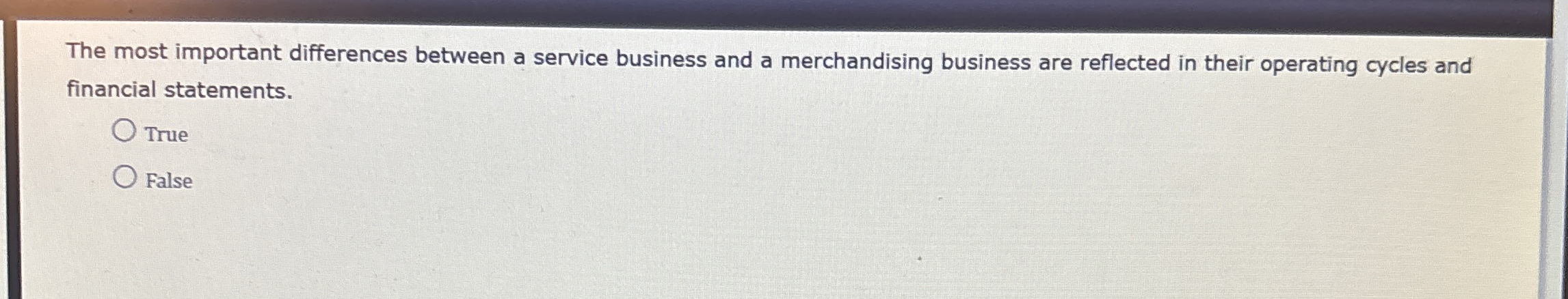 The most important differences between a service business and a merchandising