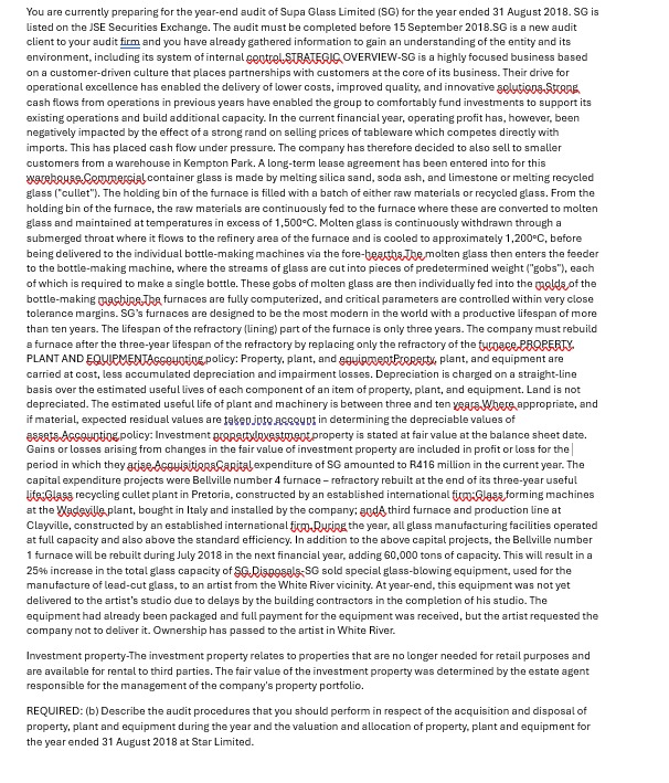  (b) Describe the audit procedures that you should perform in respect