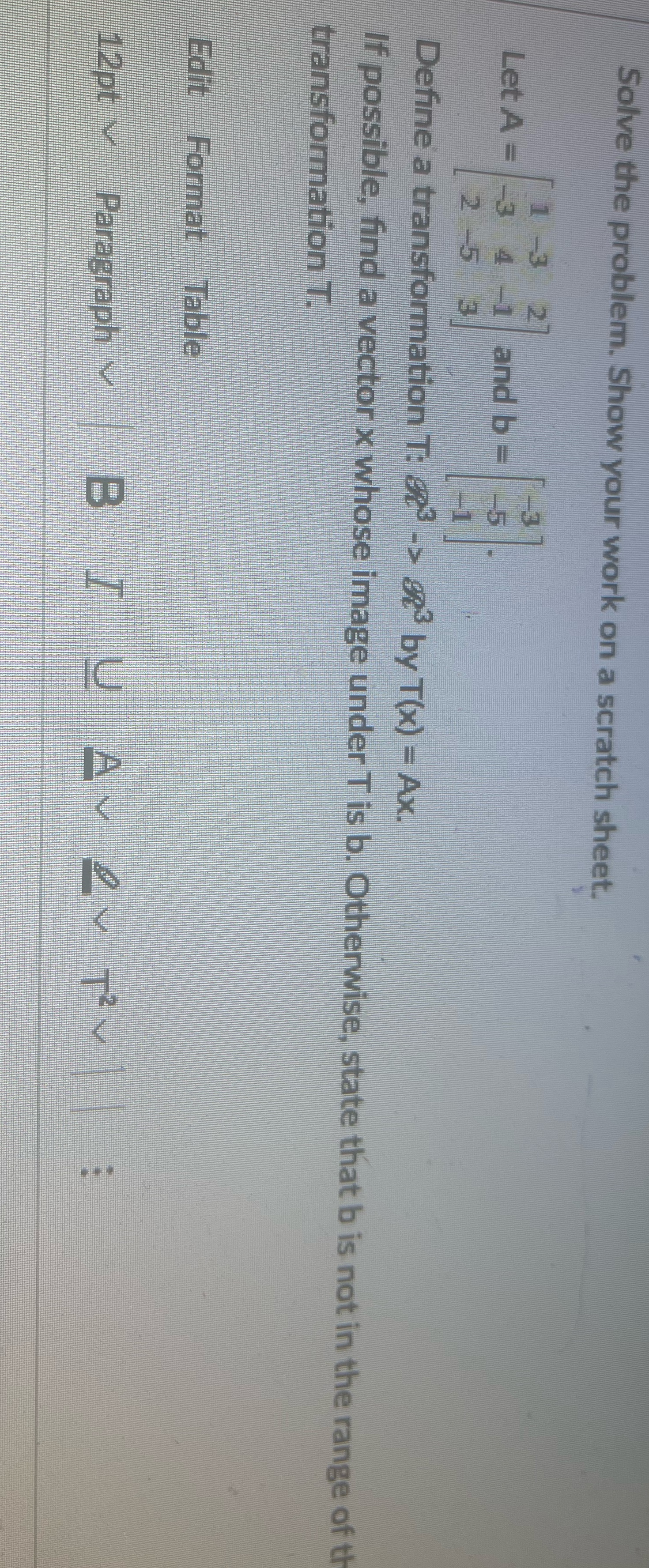 Please asap Solve the problem. Show your work on a scratch sheet.